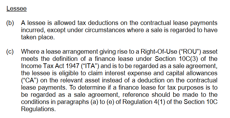 Attribution of tax deductions to the lease asset or lease liability